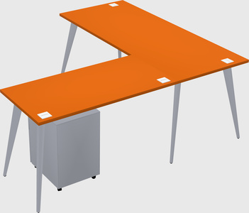 Modern l-shaped office desk