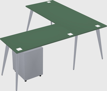 Modern l-shaped office desk
