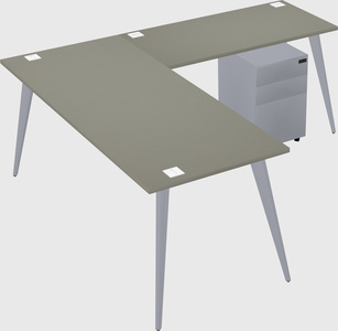 Modern l-shaped office desk