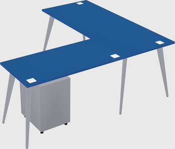 Modern l-shaped office desk