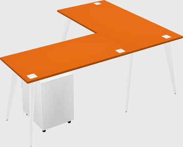 Modern l-shaped office desk