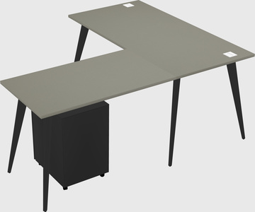 Modern l-shaped office desk