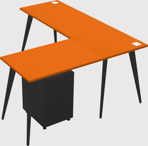Modern l-shaped office desk