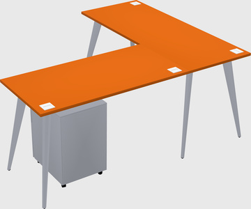 Modern l-shaped office desk