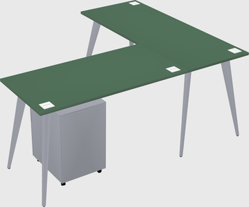Modern l-shaped office desk