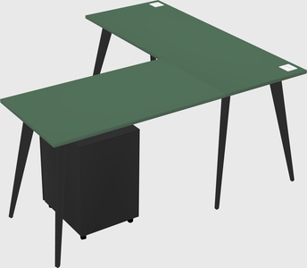 Modern l-shaped office desk