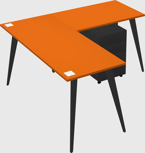 Modern l-shaped office desk