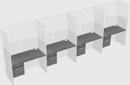 Shared rectangular cubicle