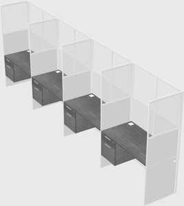 Shared rectangular cubicle