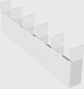 Shared rectangular cubicle