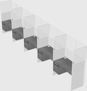 Shared rectangular cubicle