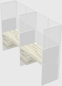 Shared rectangular cubicle