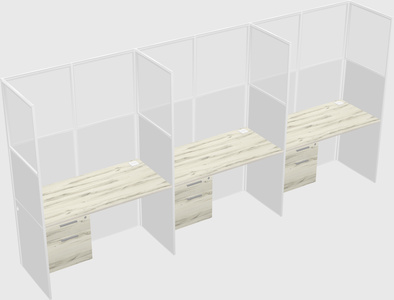 Shared rectangular cubicle