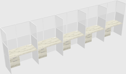 Shared rectangular cubicle