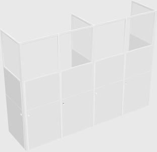 Shared rectangular cubicle