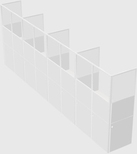 Shared rectangular cubicle