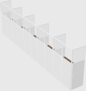 Shared rectangular cubicle