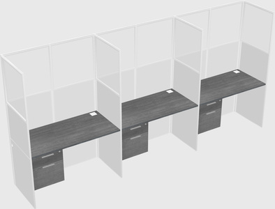 Shared rectangular cubicle