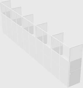 Shared rectangular cubicle