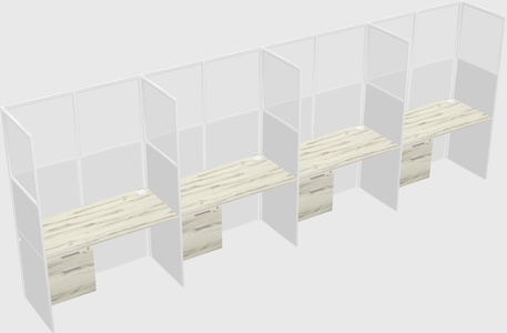 Shared rectangular cubicle