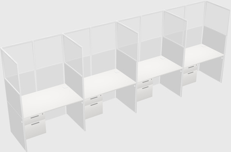 Shared rectangular cubicle