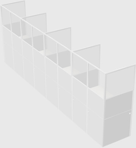 Shared rectangular cubicle