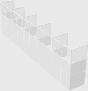 Shared rectangular cubicle