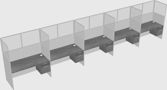 Shared rectangular cubicle