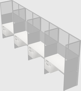 Shared rectangular cubicle