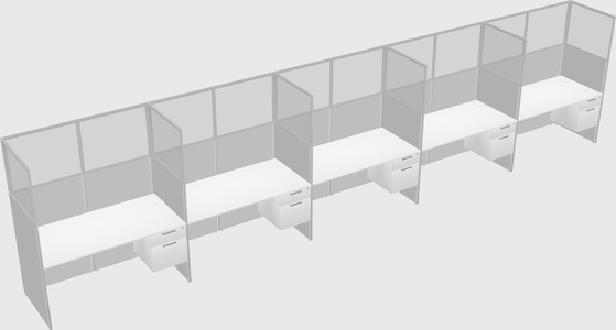 Shared rectangular cubicle