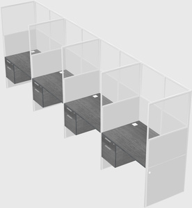 Shared rectangular cubicle