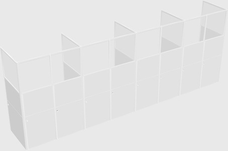 Shared rectangular cubicle
