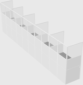 Shared rectangular cubicle