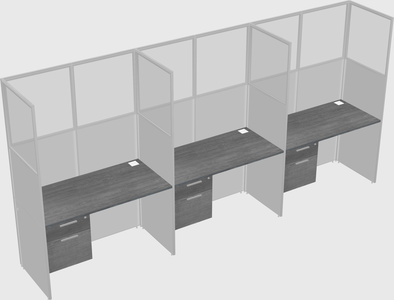 Shared rectangular cubicle