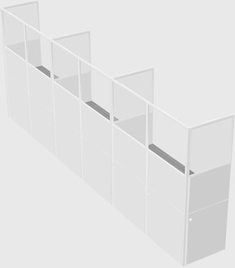 Shared rectangular cubicle