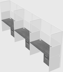 Shared rectangular cubicle