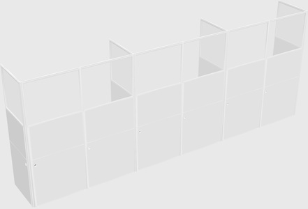 Shared rectangular cubicle