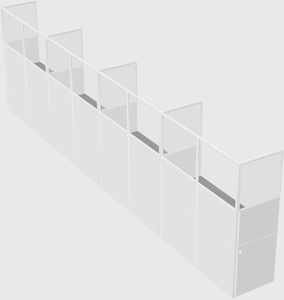 Shared rectangular cubicle