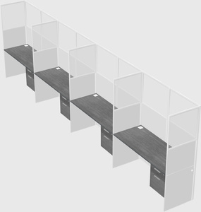 Shared rectangular cubicle