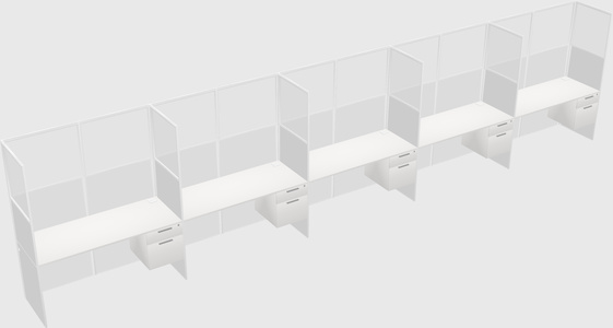Shared rectangular cubicle