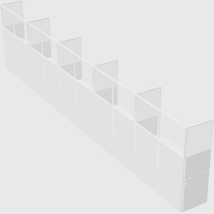 Shared rectangular cubicle