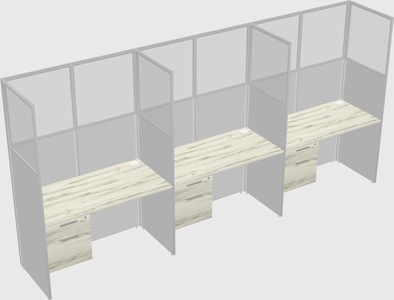 Shared rectangular cubicle