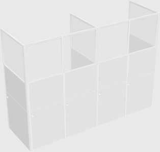 Shared rectangular cubicle