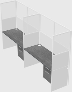 Shared rectangular cubicle