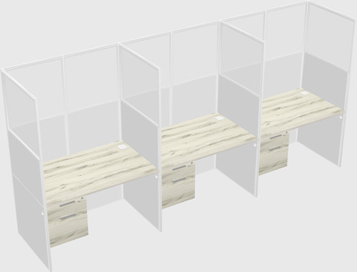 Shared rectangular cubicle