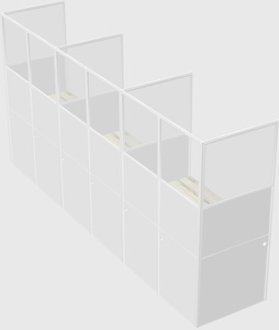 Shared rectangular cubicle