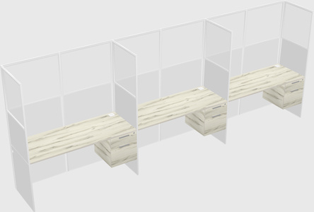 Shared rectangular cubicle