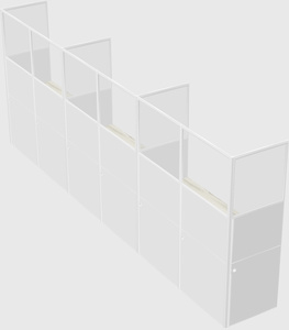 Shared rectangular cubicle