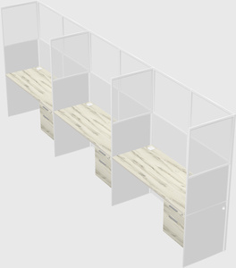 Shared rectangular cubicle