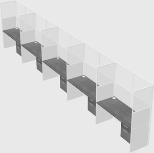 Shared rectangular cubicle